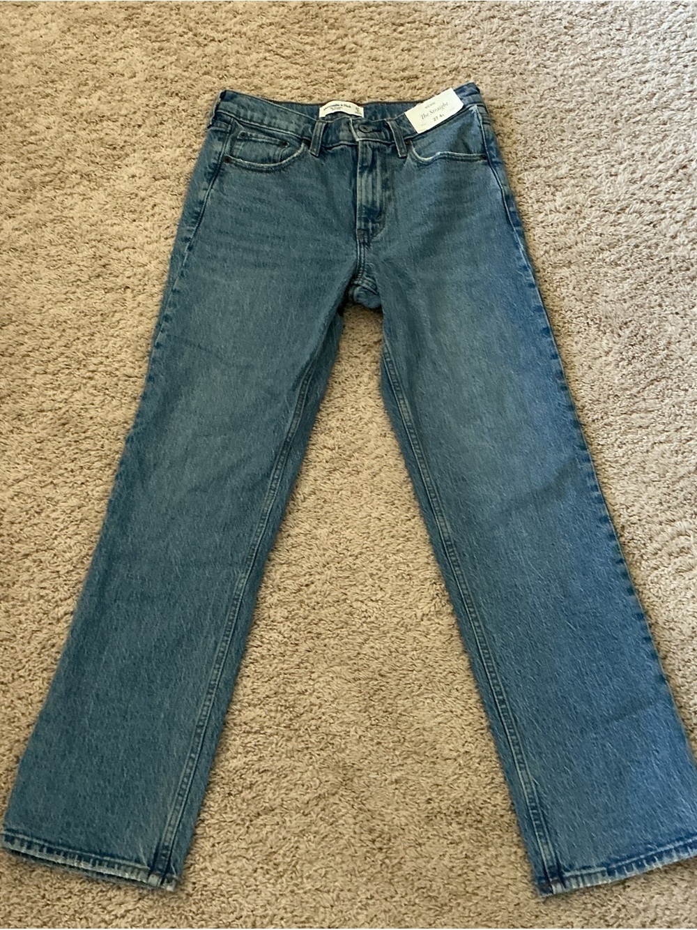 Abercrombie & Fitch Straight-Leg Jeans in Medium Blue Wash